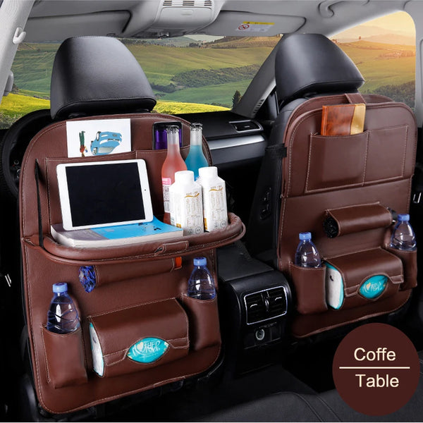 Premium Car Back Seat Organizer with Foldable Table Tray and Tablet Holder